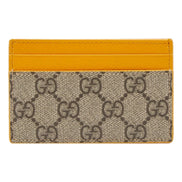 Gucci GG Supreme Card Holder Beige & Yellow available at Queen Bee of Beverly Hills