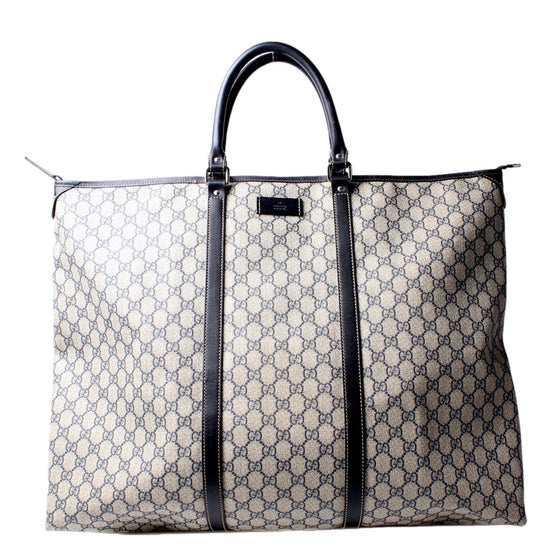 Gucci GG Supreme Coated Canvas Blue Extra Large Joy Tote Overnight Bag available at Queen Bee of Beverly Hills