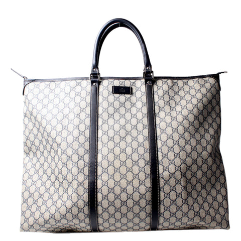 Gucci GG Supreme Coated Canvas Blue Extra Large Joy Tote Overnight Bag available at Queen Bee of Beverly Hills