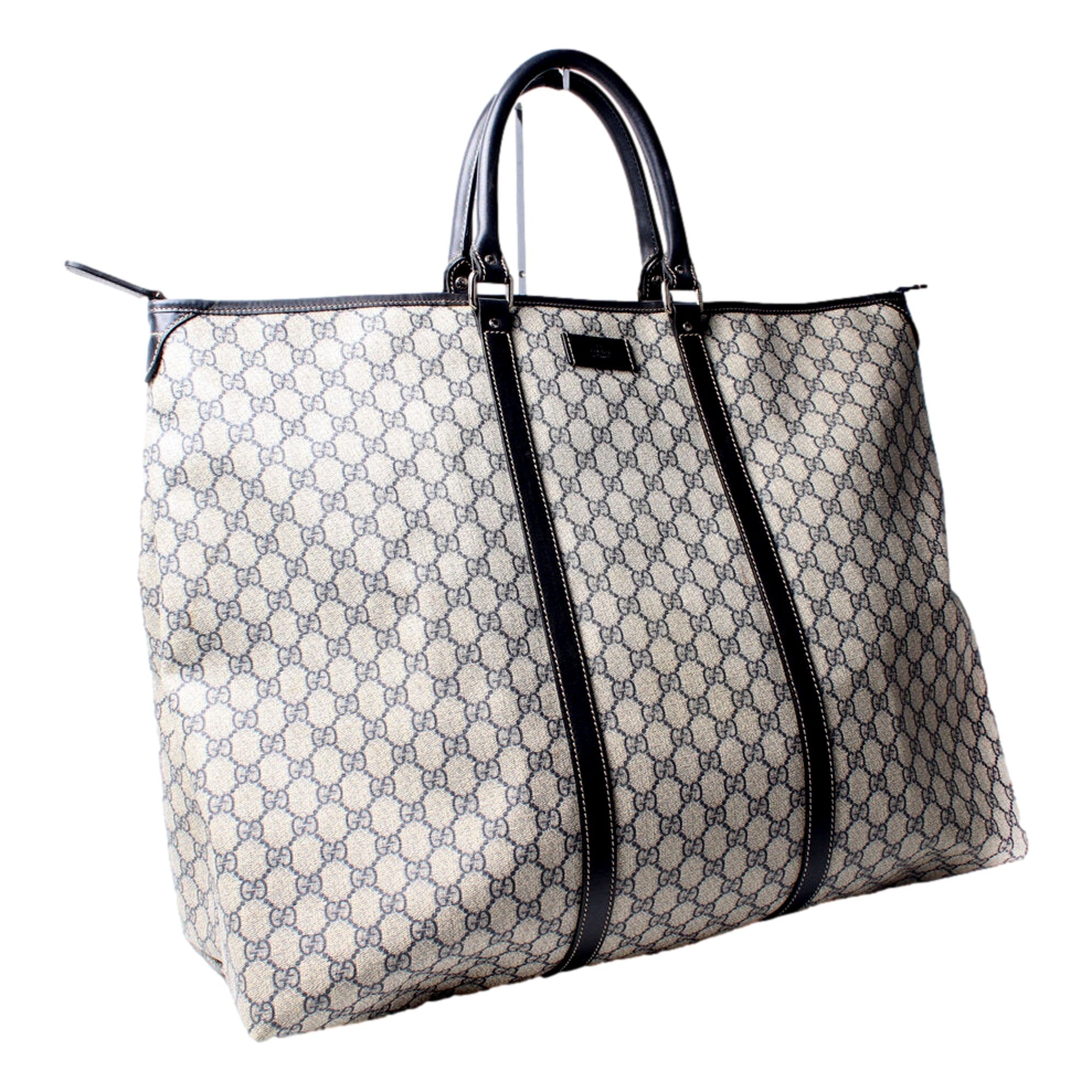 Gucci GG Supreme Coated Canvas Blue Extra Large Joy Tote Overnight Bag available at Queen Bee of Beverly Hills