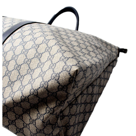 Gucci GG Supreme Coated Canvas Blue Extra Large Joy Tote Overnight Bag available at Queen Bee of Beverly Hills