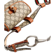 Gucci GG Supreme Monogram Web Bamboo 1947 Mini Belt Bag In Beige 75 available at Queen Bee of Beverly Hills