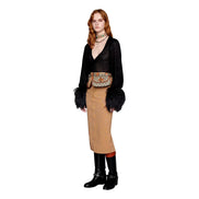Gucci GG Supreme Monogram Web Bamboo 1947 Mini Belt Bag In Beige 75 available at Queen Bee of Beverly Hills