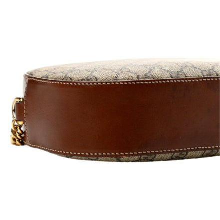 Gucci GG Supreme Canvas Brown Mini Oval Chain Crossbody Bag
