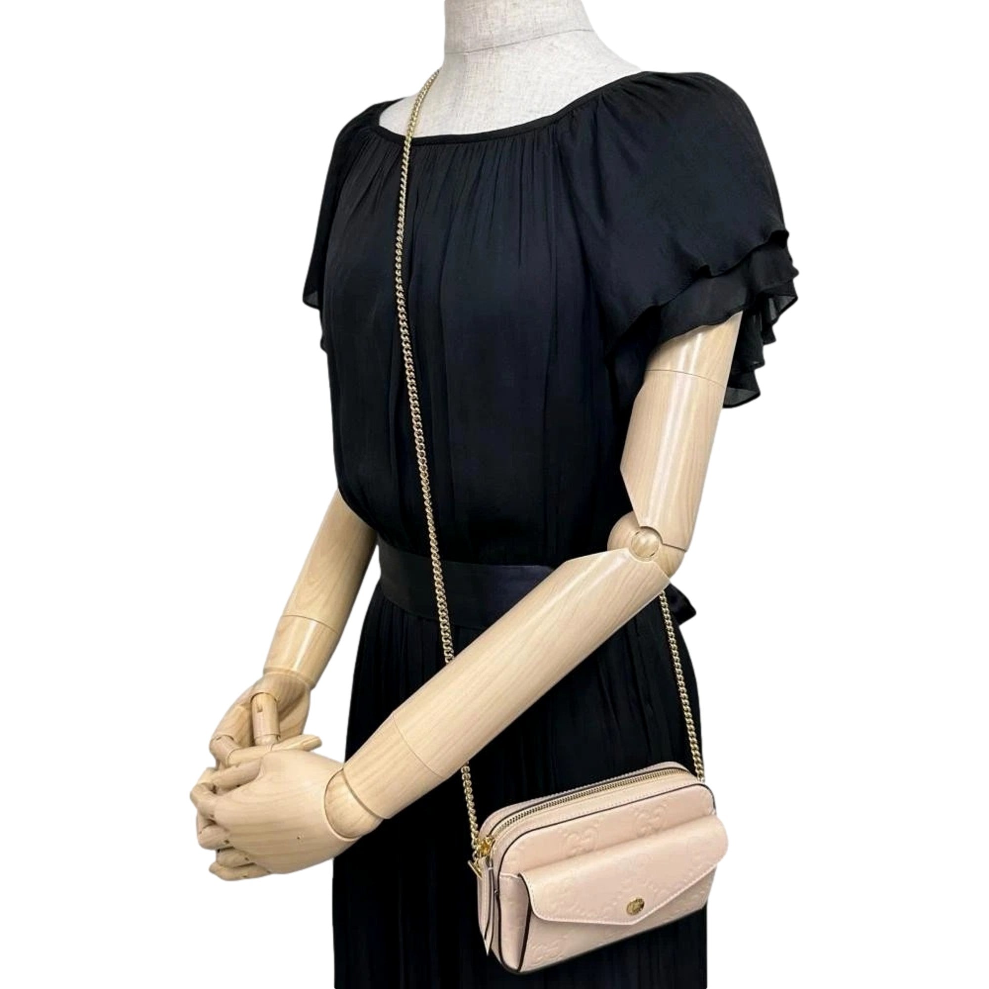 Gucci Gilbert Calfskin Mini Envelope Beige Crossbody Bag available at Queen Bee of Beverly Hills