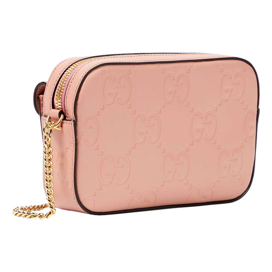 Gucci Gilbert Calfskin Mini Envelope Pink Crossbody Bag available at Queen Bee of Beverly Hills