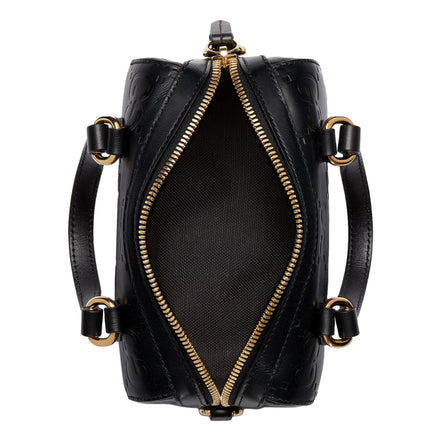 Gucci Gilbert GG Leather Super Mini Boston Bag Crossbody in Black sold at Queen Bee of Beverly Hills