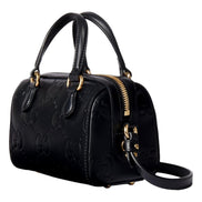 Gucci Gilbert GG Leather Super Mini Boston Bag Crossbody in Black sold at Queen Bee of Beverly Hills