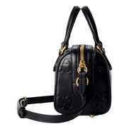 Gucci Gilbert GG Leather Super Mini Boston Bag Crossbody in Black sold at Queen Bee of Beverly Hills