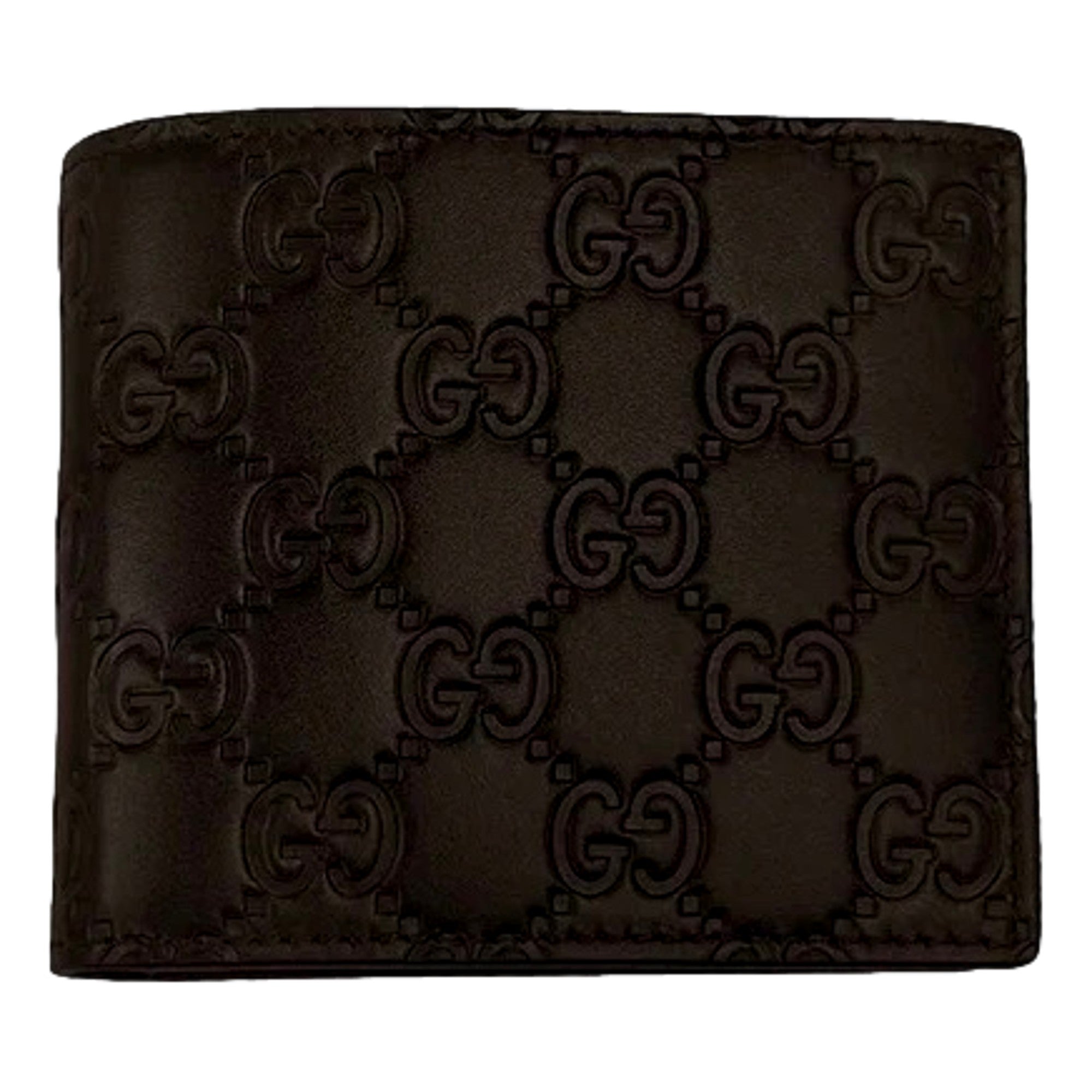 Gucci Guccissima Dark Brown Embossed Leather Bifold Wallet