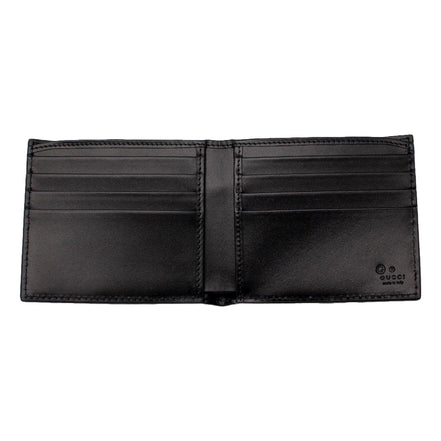 Gucci Guccissima Black Embossed Leather Bifold Wallet available at Queen Bee of Beverly Hills