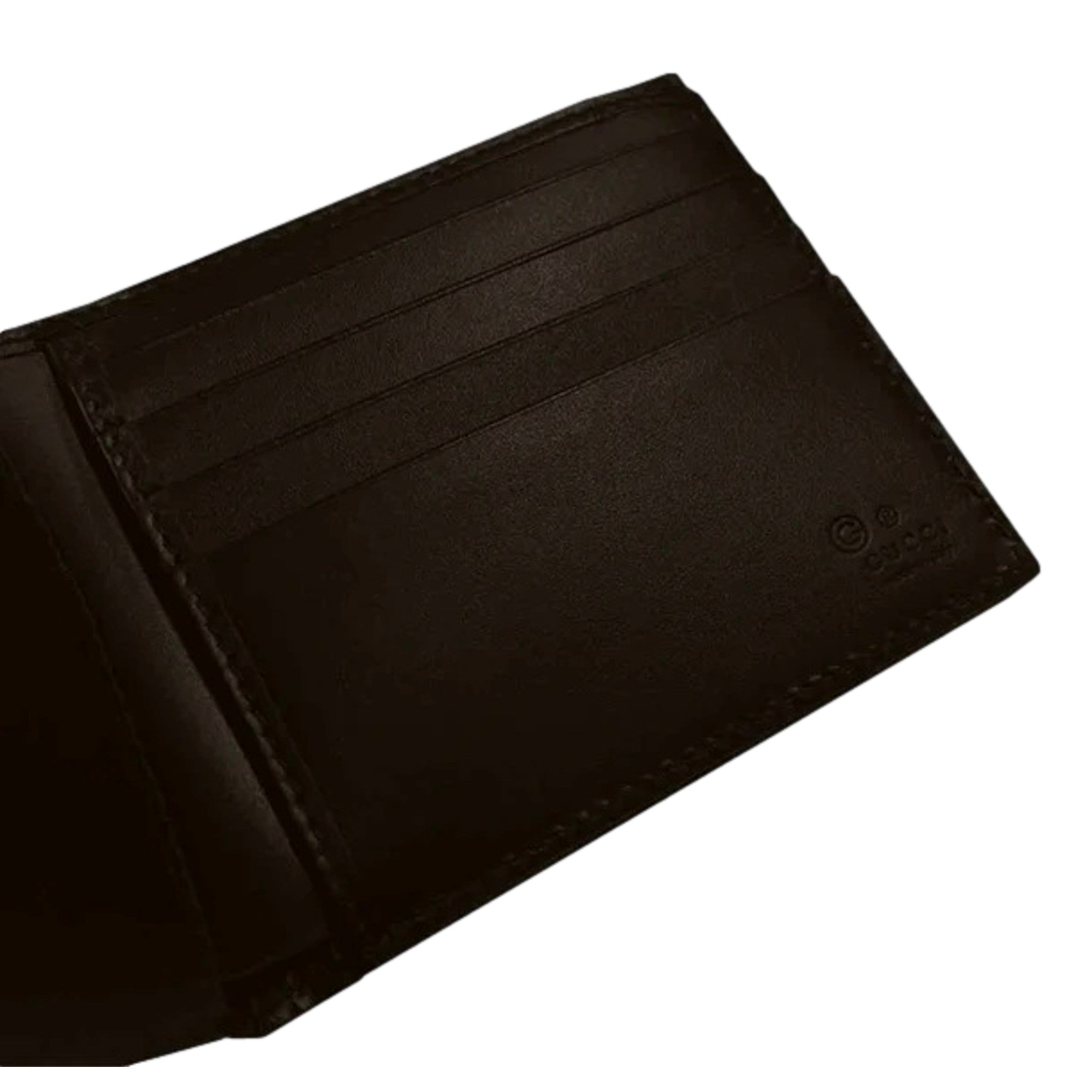 Gucci Guccissima Dark Brown Embossed Leather Bifold Wallet available at Queen Bee of Beverly Hills