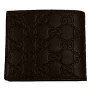 Gucci Guccissima Dark Brown Embossed Leather Bifold Wallet available at Queen Bee of Beverly Hills