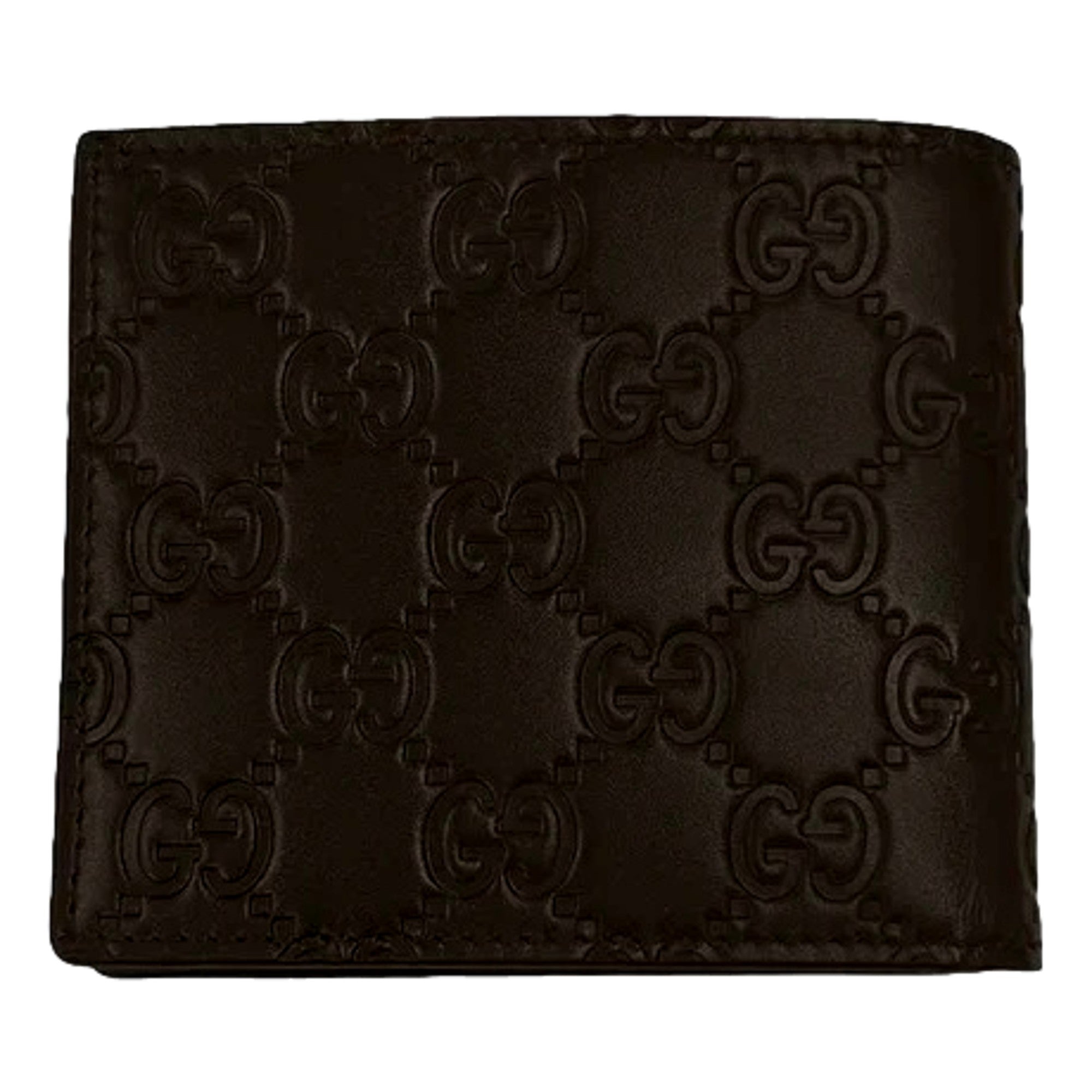 Gucci Guccissima Dark Brown Embossed Leather Bifold Wallet available at Queen Bee of Beverly Hills