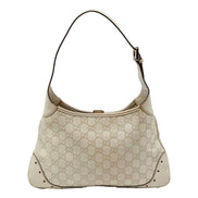 Gucci Guccissima Punch Hobo Handbag Logo White Leather Pre-Owned available at Queen Bee of Beverly Hills