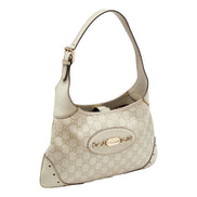 Gucci Guccissima Punch Hobo Handbag Logo White Leather Pre-Owned available at Queen Bee of Beverly Hills
