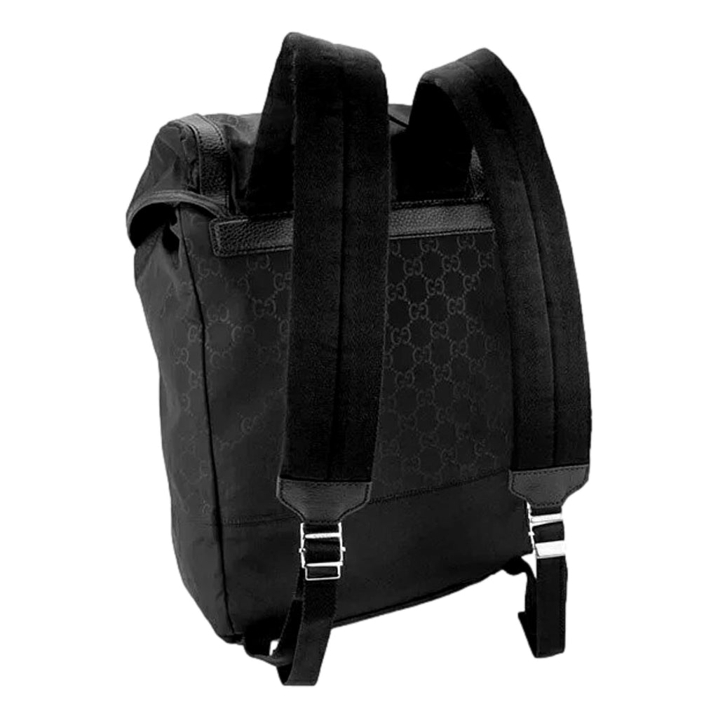 Gucci Backpack GG Nylon Medium Black in Nylon with Silver-tone - US