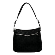 Gucci horsbit black fur slim shoulder bag - available at Queen Bee of Beverly Hills
