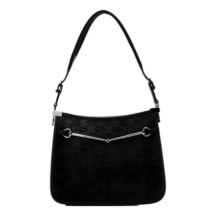 Gucci horsbit black fur slim shoulder bag - available at Queen Bee of Beverly Hills 
