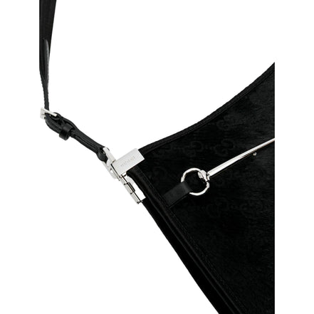 Gucci horsbit black fur slim shoulder bag - available at Queen Bee of Beverly Hills 