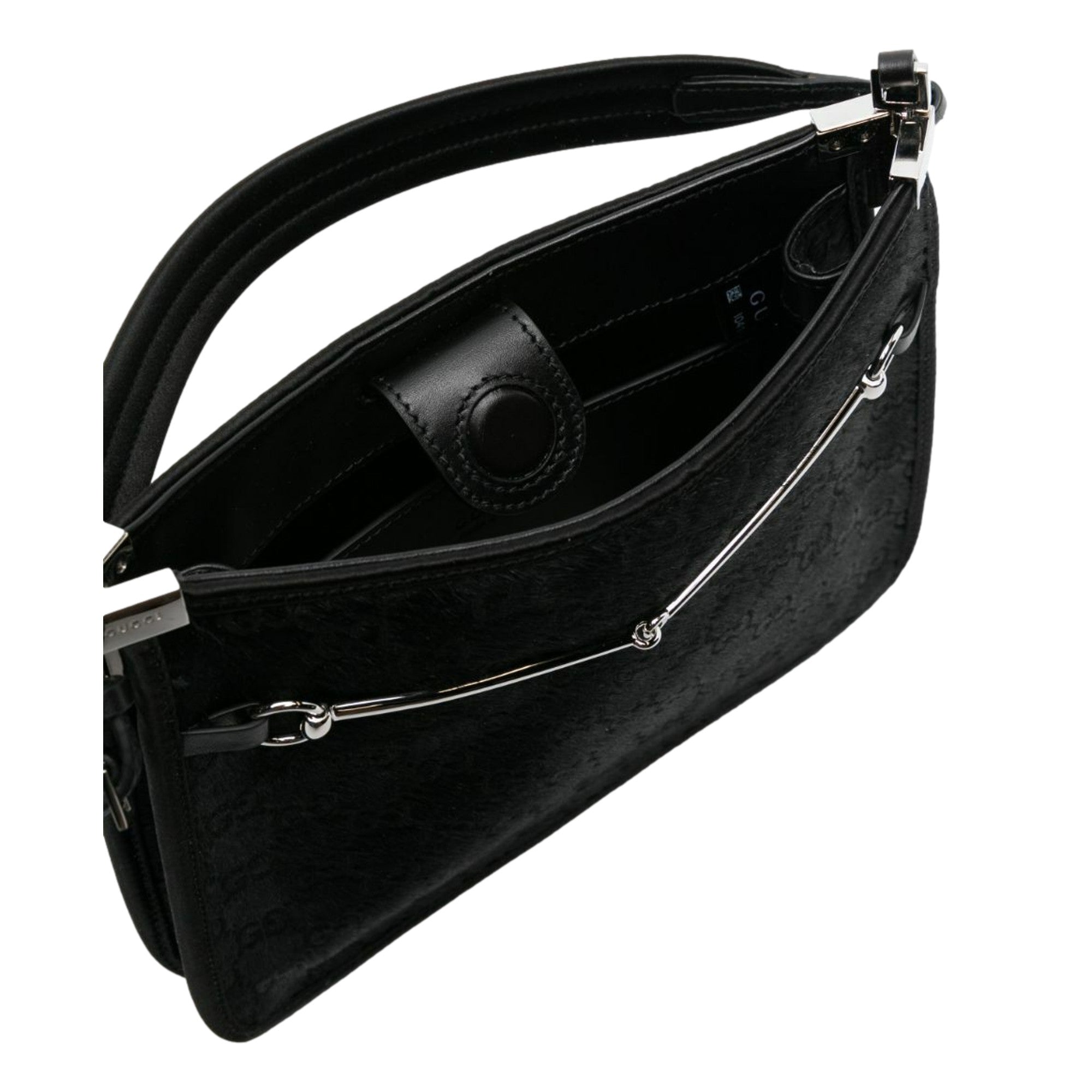 Gucci horsbit black fur slim shoulder bag - available at Queen Bee of Beverly Hills 