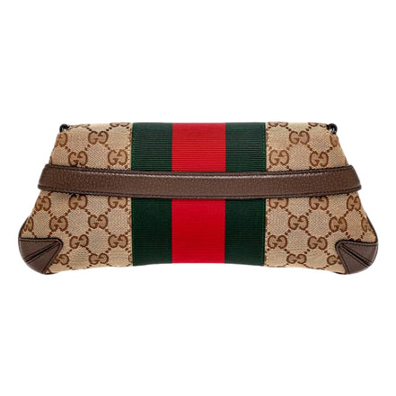 Gucci Horsebit Supreme Canvas Web Stripe Small Chain Shoulder Bag available at Queen Bee of Beverly Hills