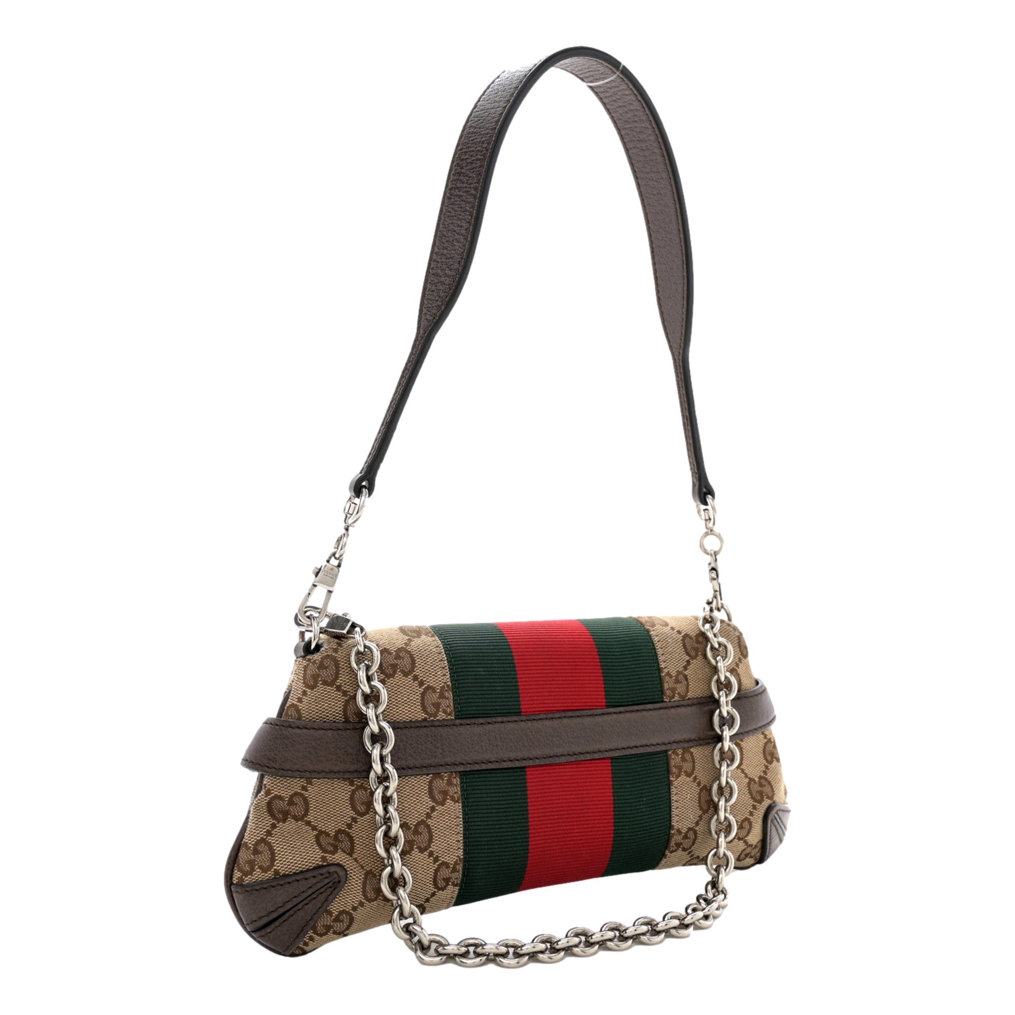 Gucci Horsebit Supreme Canvas Web Stripe Small Chain Shoulder Bag available at Queen Bee of Beverly Hills