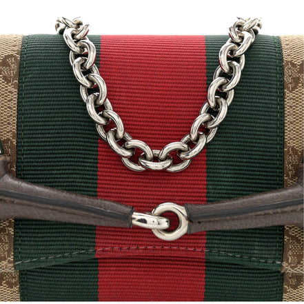 Gucci Horsebit Supreme Canvas Web Stripe Small Chain Shoulder Bag available at Queen Bee of Beverly Hills