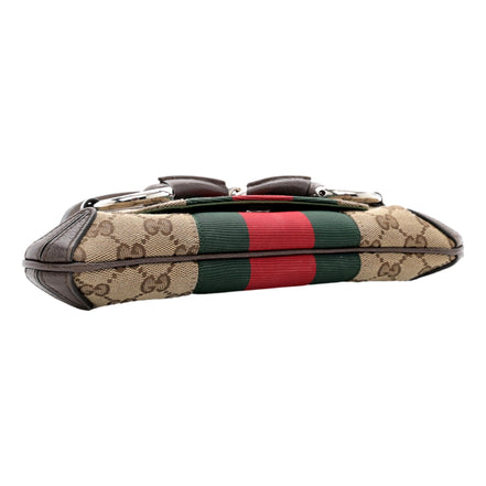 Gucci Horsebit Supreme Canvas Web Stripe Small Chain Shoulder Bag available at Queen Bee of Beverly Hills