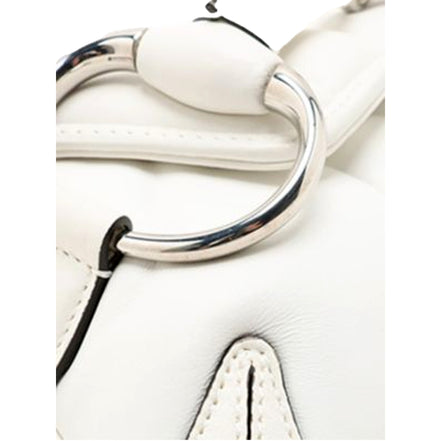 Gucci Horsebit Vertical Quilted Leather Small Chain Shoulder Bag White