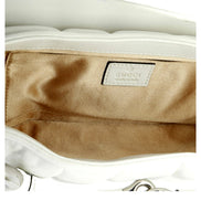 Gucci Horsebit Vertical Quilted Leather Small Chain Shoulder Bag White