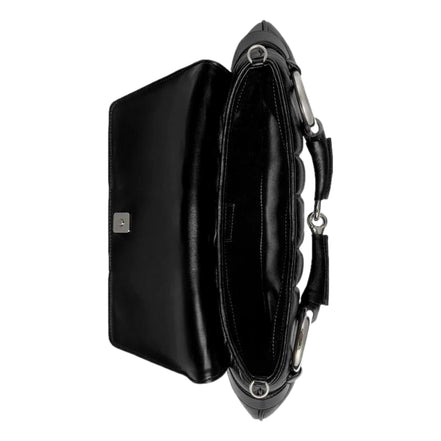 Gucci Horsebit Vertical Quilted Leather Medium Chain Shoulder Bag Black available at Queen Bee of Beverly Hills