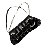 Gucci Horsebit Vertical Quilted Leather Medium Chain Shoulder Bag Black available at Queen Bee of Beverly Hills