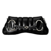 Gucci Horsebit Vertical Quilted Leather Medium Chain Shoulder Bag Black available at Queen Bee of Beverly Hills