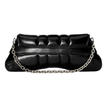 Gucci Horsebit Vertical Quilted Leather Medium Chain Shoulder Bag Black available at Queen Bee of Beverly Hills