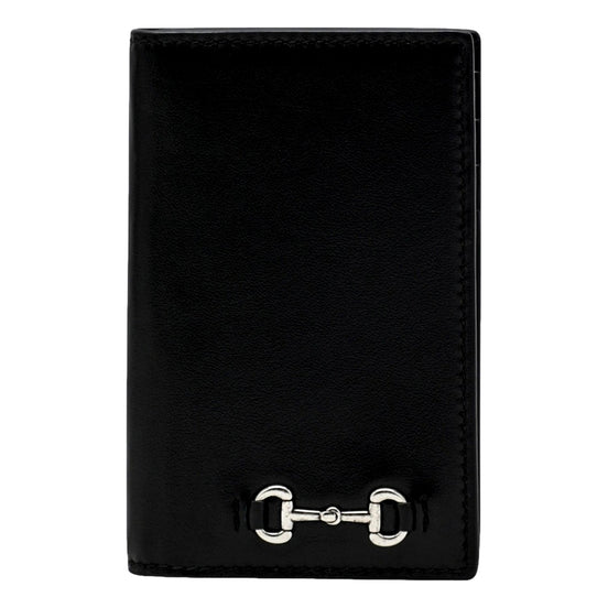 Gucci Horsebit Smooth Black Calfskin Long Card Case Wallet