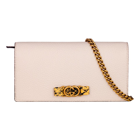 Gucci Interlocking Double G Python Leather Bow Chain Wallet Light Pink available at Queen Bee of Beverly Hills