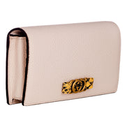 Gucci Interlocking Double G Python Leather Bow Chain Wallet Light Pink available at Queen Bee of Beverly Hills