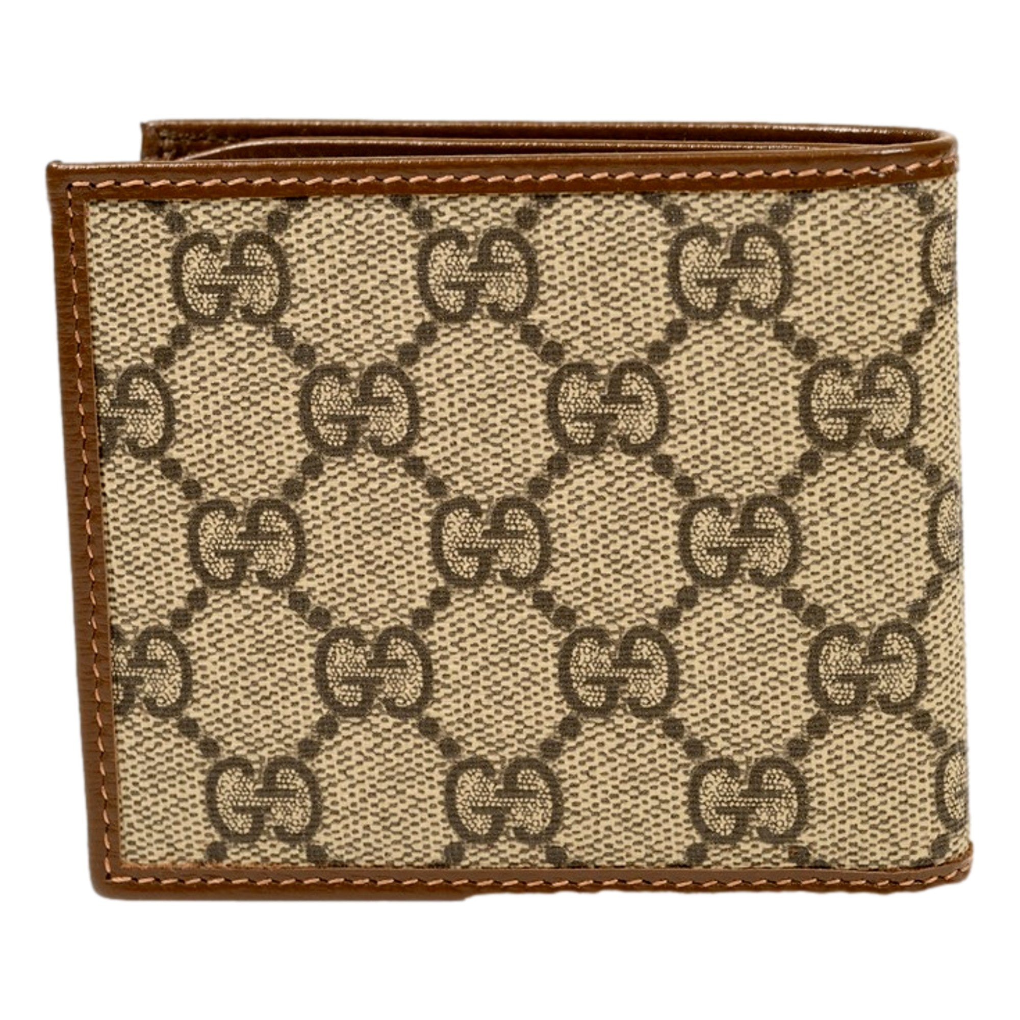 Gucci Interlocking G Leather Emblem Supreme Canvas Bifold Wallet
