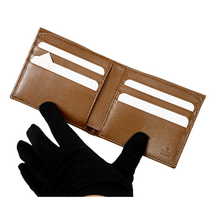 Gucci Interlocking G Leather Emblem Supreme Canvas Bifold Wallet