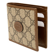 Gucci Interlocking G Leather Emblem Supreme Canvas Bifold Wallet