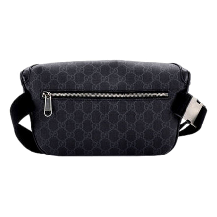 Gucci Interlocking G Patch Belt Bag GG Coated Canvas Black 90