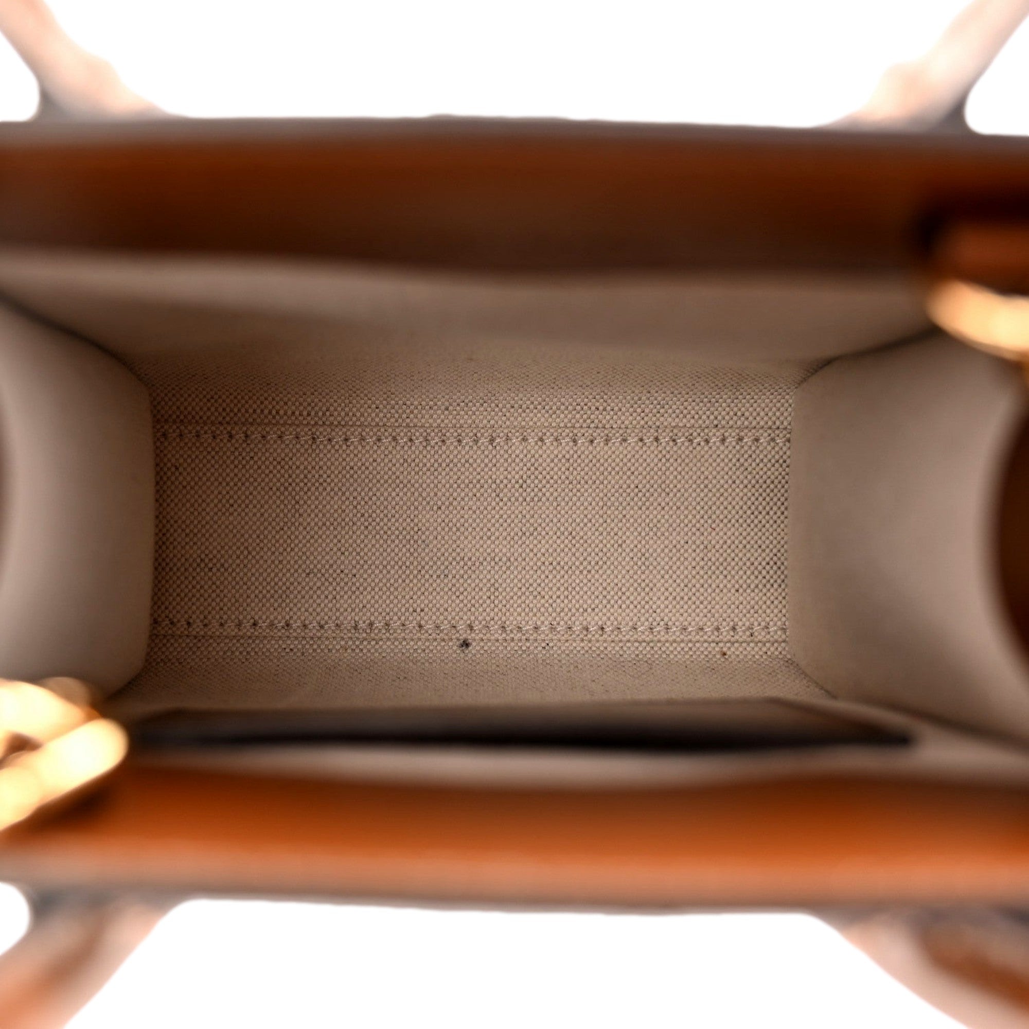 Gucci Interlocking G Leather Emblem Supreme Canvas Brown Leather Mini Shopper Tote