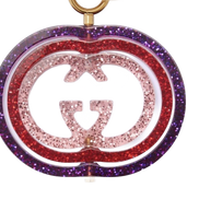 Gucci Interlocking G Purple and Red Glitter Keychain Handbag Charm available at Queen Bee of Beverly Hills