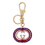 Gucci Interlocking G Purple and Red Glitter Keychain Handbag Charm available at Queen Bee of Beverly Hills