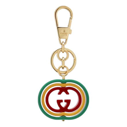 Gucci Interlocking G Rainbow Keyring Key Chain Handbag Charm available at Queen Bee of Beverly Hills