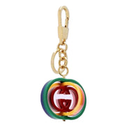 Gucci Interlocking G Rainbow Keyring Key Chain Handbag Charm available at Queen Bee of Beverly Hills