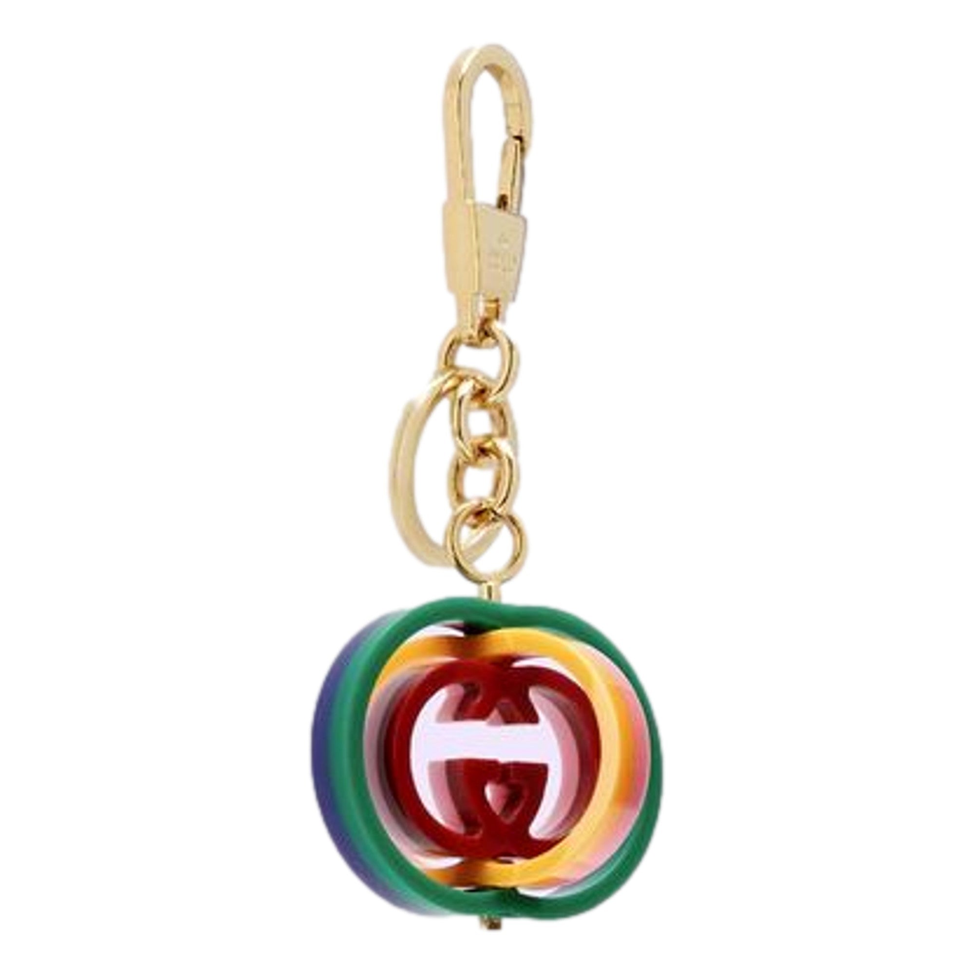 Gucci Interlocking G Rainbow Keyring Key Chain Handbag Charm available at Queen Bee of Beverly Hills