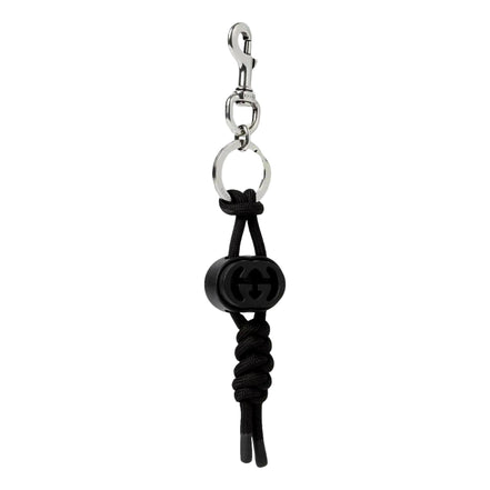 Gucci Interlocking G Rope Twist Keychain Charm in Black sold at Queen Bee of Beverly Hills