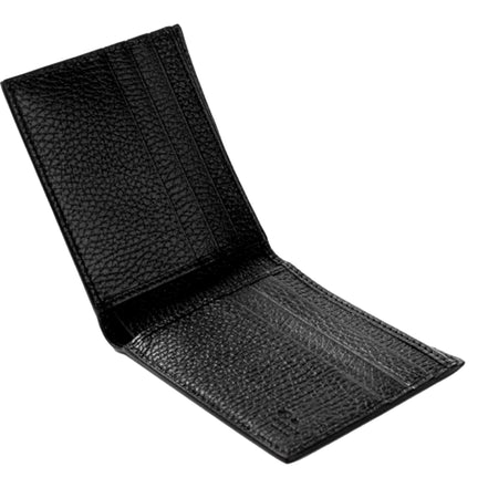 Gucci Interlocking GG Silver Black Leather Bifold Wallet available at Queen Bee of Beverly Hills